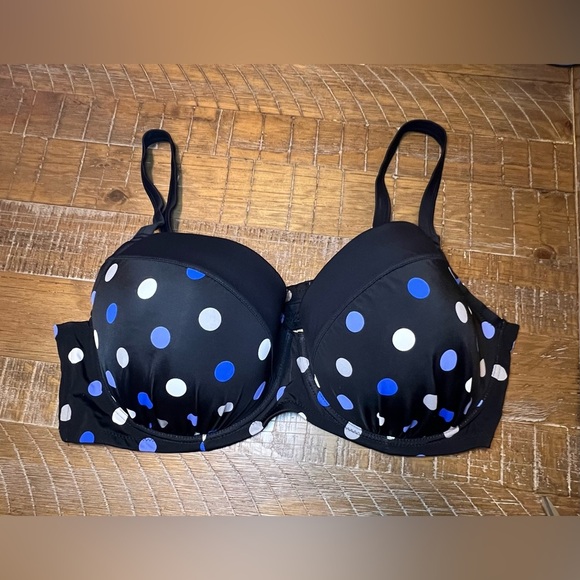 Polka Dot Bikini Top with Molded Cups & Underwire Size 22 - Picture 2 of 8